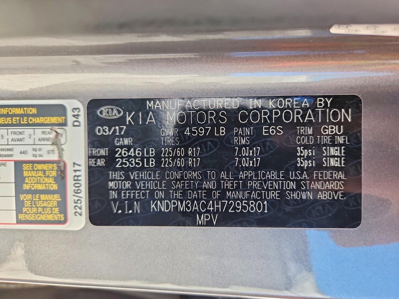 KNDPM3AC4H7295801 · 2017 KIA SPORTAGE · 12/12