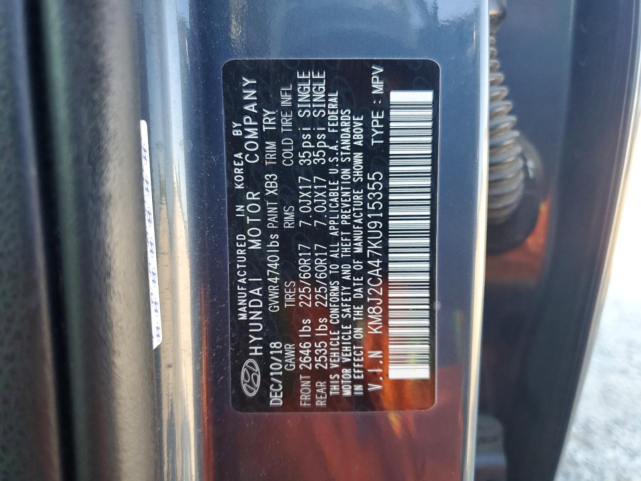 KM8J2CA47KU915355 · 2019 HYUNDAI TUCSON · 12/12