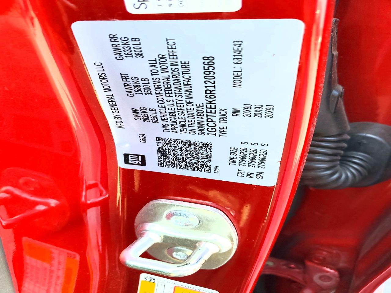 1GCPTEEK6R1209568 · 2024 CHEVROLET COLORADO · 12/12
