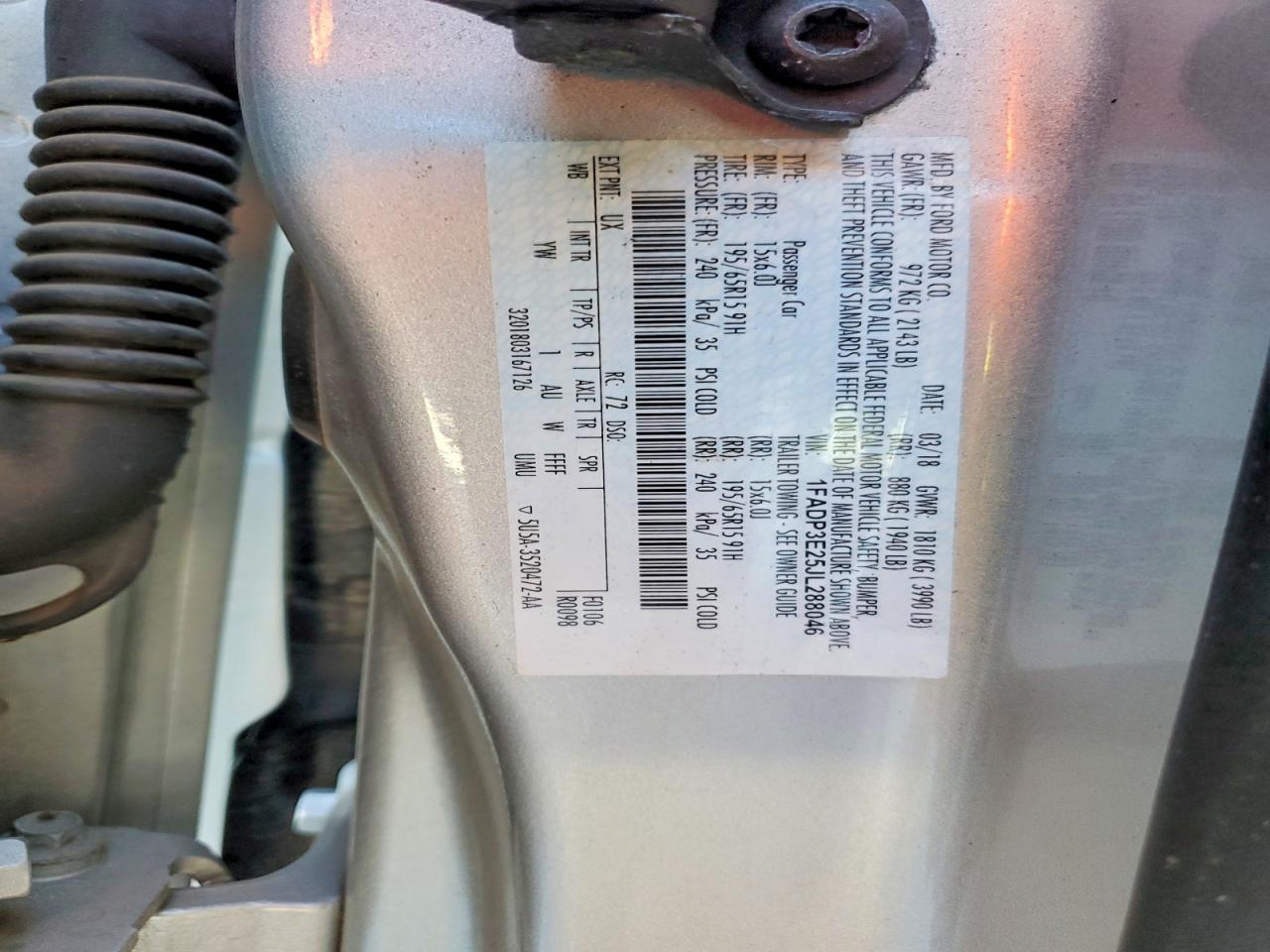 1FADP3E25JL288046 · 2018 FORD FOCUS · 12/12