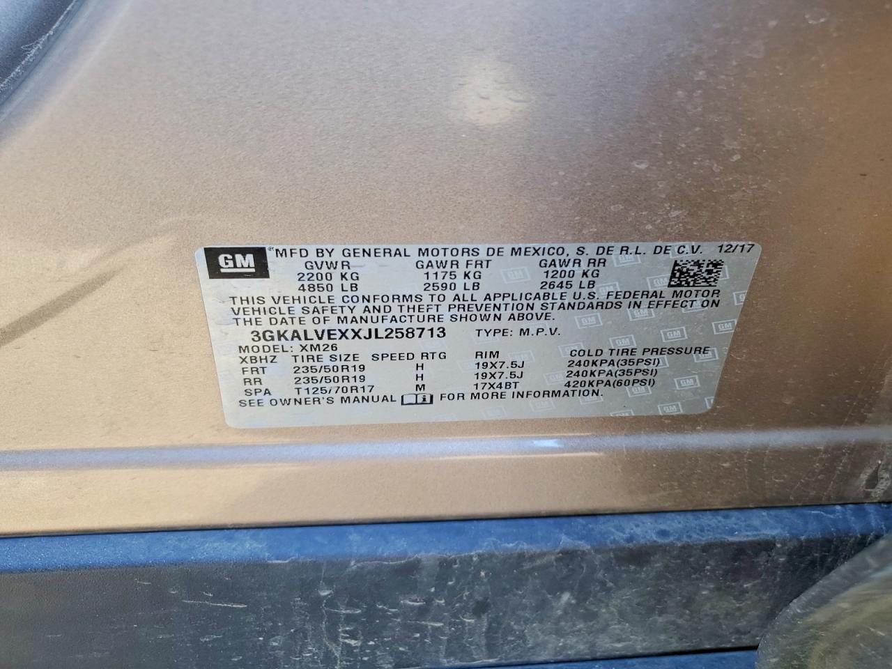 3GKALVEXXJL258713 · 2018 GMC TERRAIN · 12/12