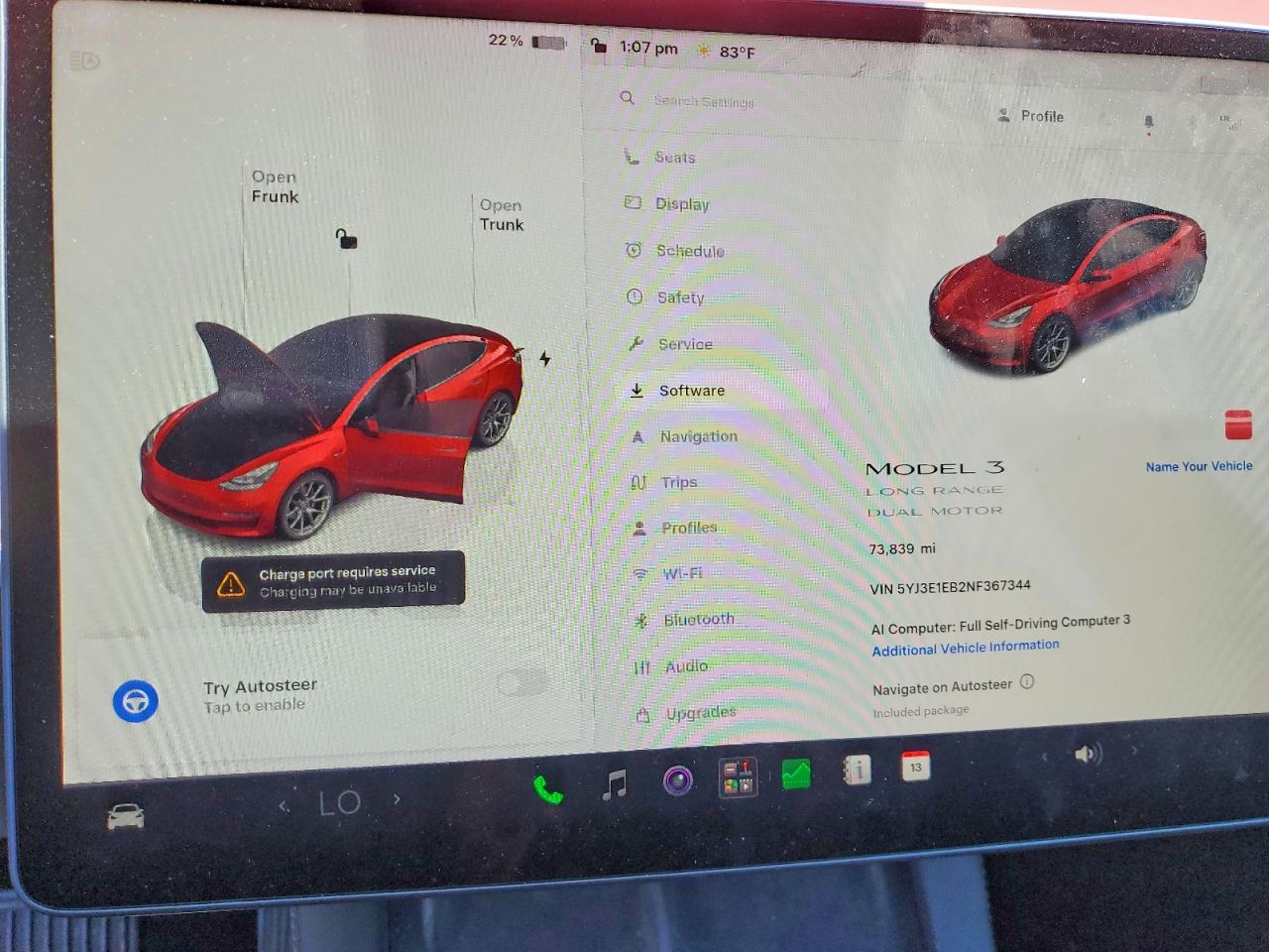 5YJ3E1EB2NF367344 · 2022 TESLA MODEL 3 · 9/13