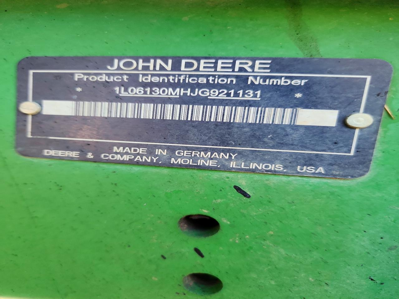 1L06130MHJG921131 · 2018 JOHN DEERE UNKNOWN · 10/10
