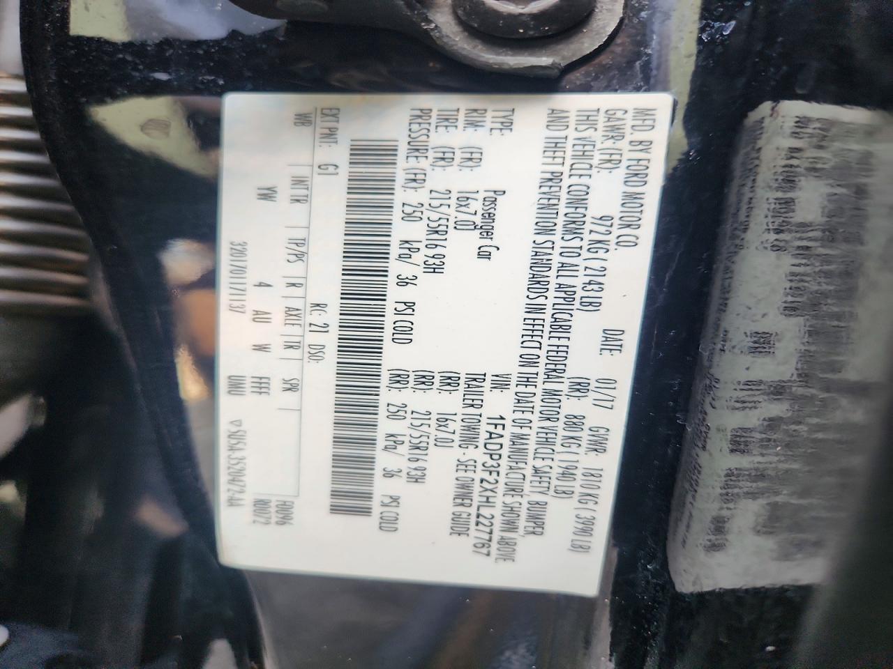 1FADP3F2XHL227767 · 2017 FORD FOCUS · 12/12