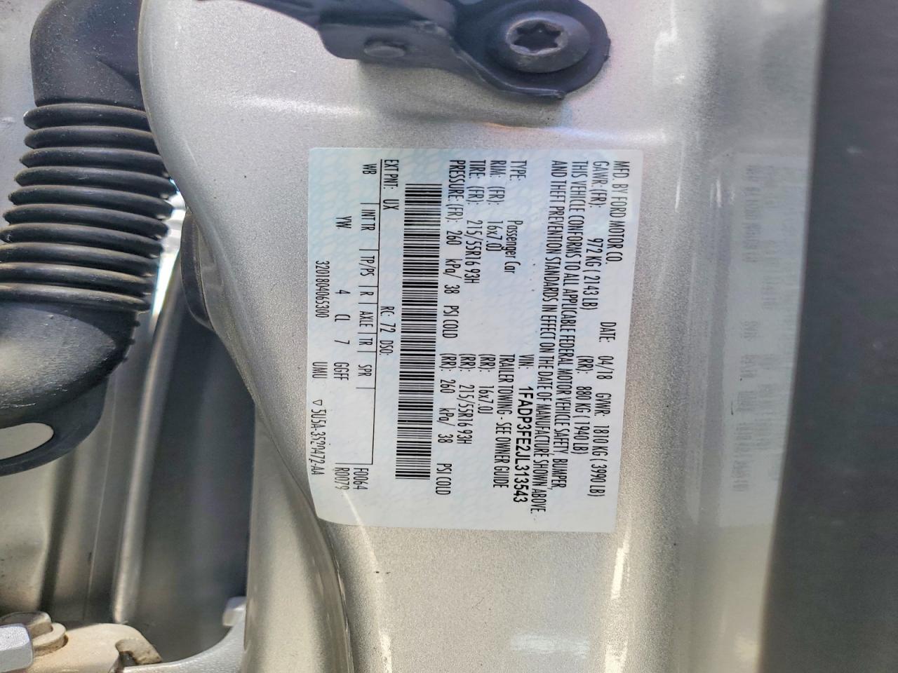 1FADP3FE2JL313543 · 2018 FORD FOCUS · 12/12