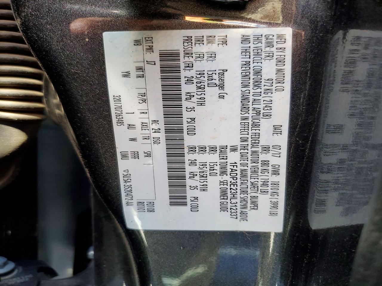 1FADP3E23HL312337 · 2017 FORD FOCUS · 12/12