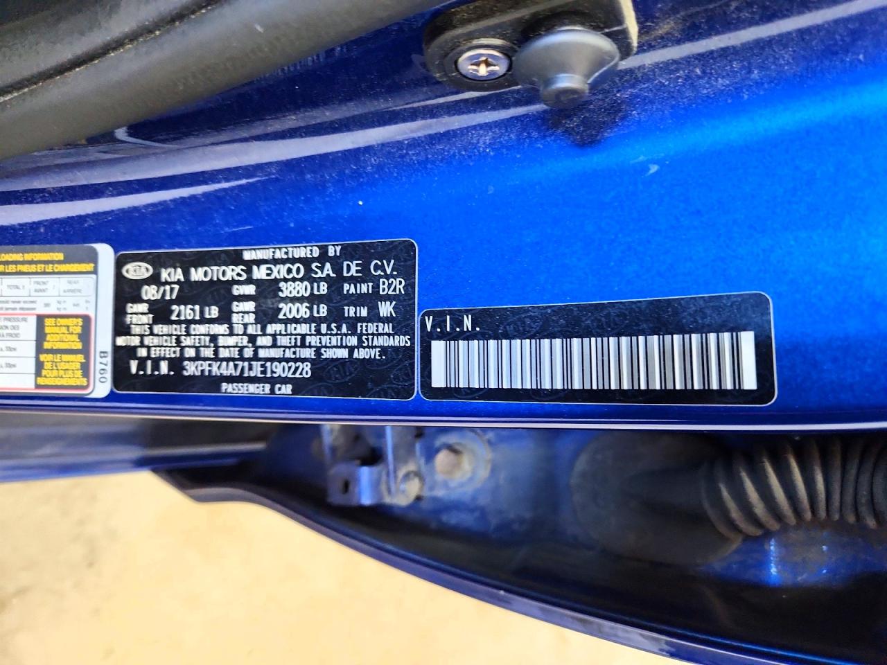 3KPFK4A71JE190228 · 2018 KIA FORTE · 12/12