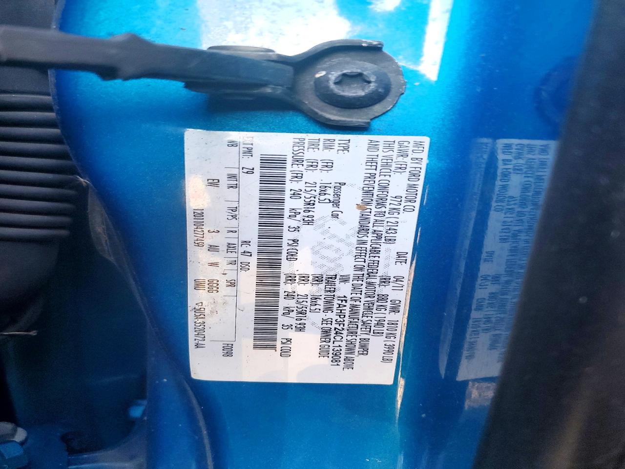 1FAHP3F24CL139081 · 2012 FORD FOCUS · 12/12