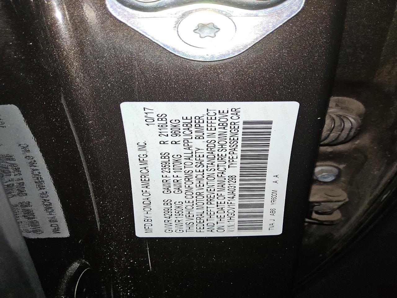 1HGCV1F14JA031298 · 2018 HONDA ACCORD · 12/12