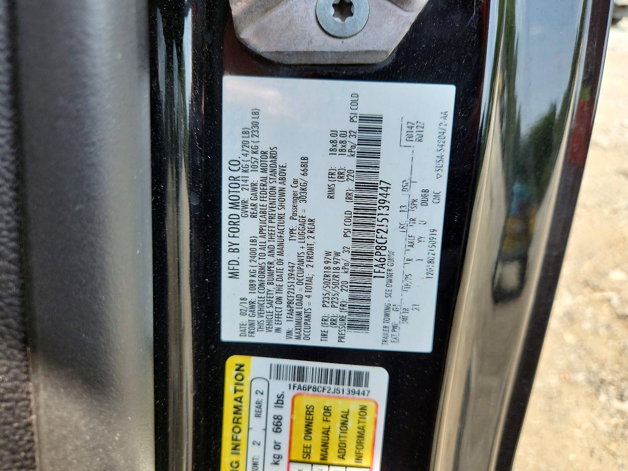 1FA6P8CF2J5139447 · 2018 FORD MUSTANG · 12/12