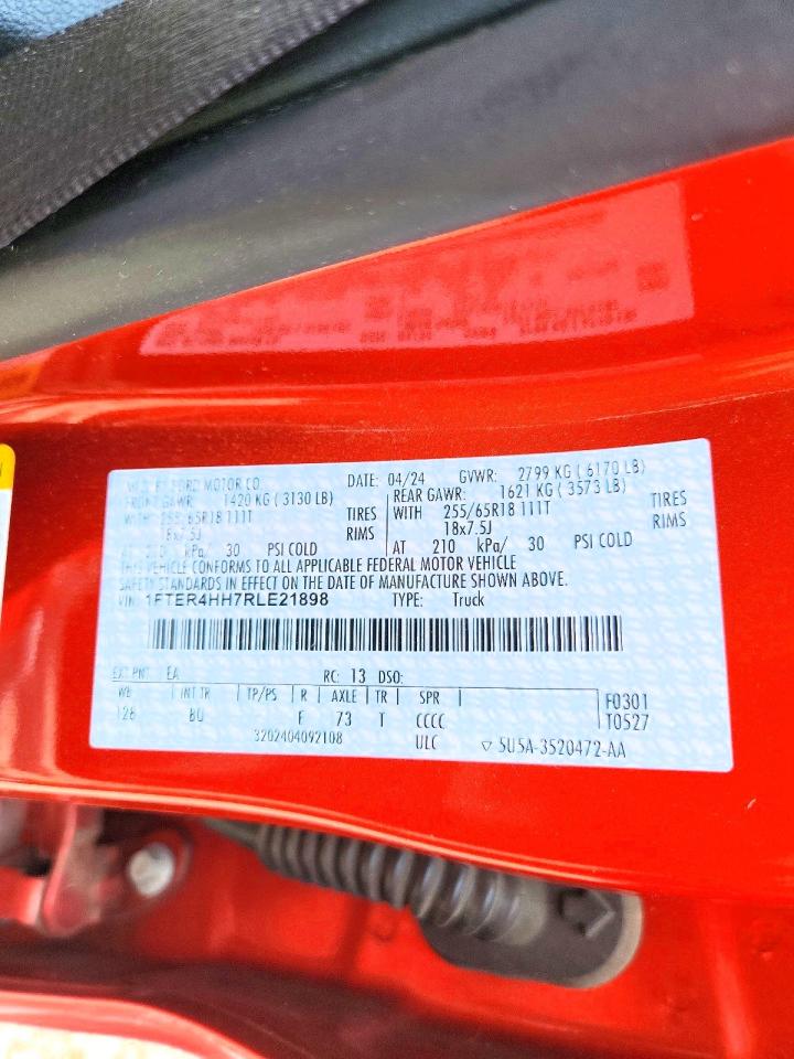1FTER4HH7RLE21898 · 2024 FORD RANGER · 12/12