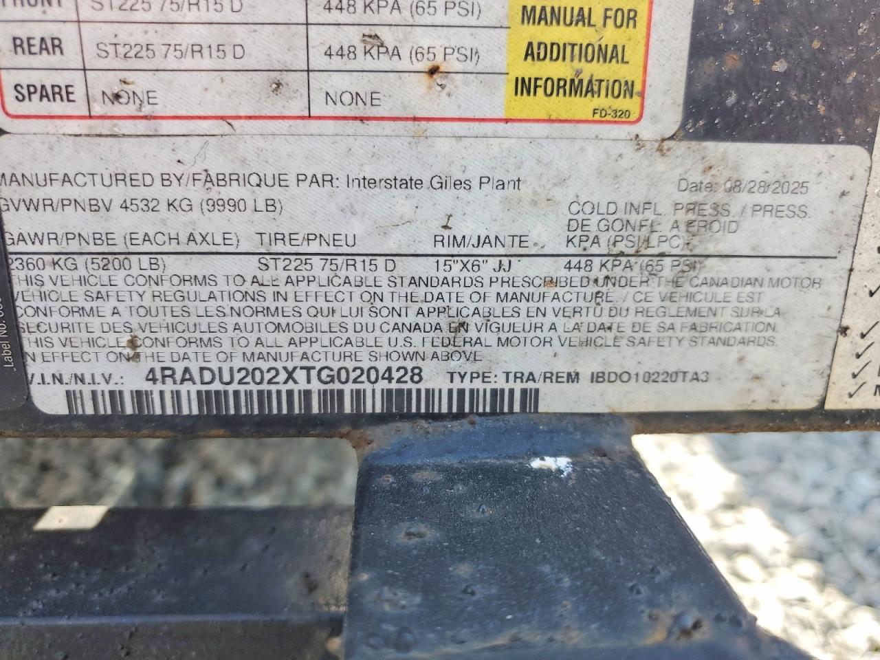 4RADU202XTG020428 · 2026 INTERSTATE UNKNOWN · 8/10