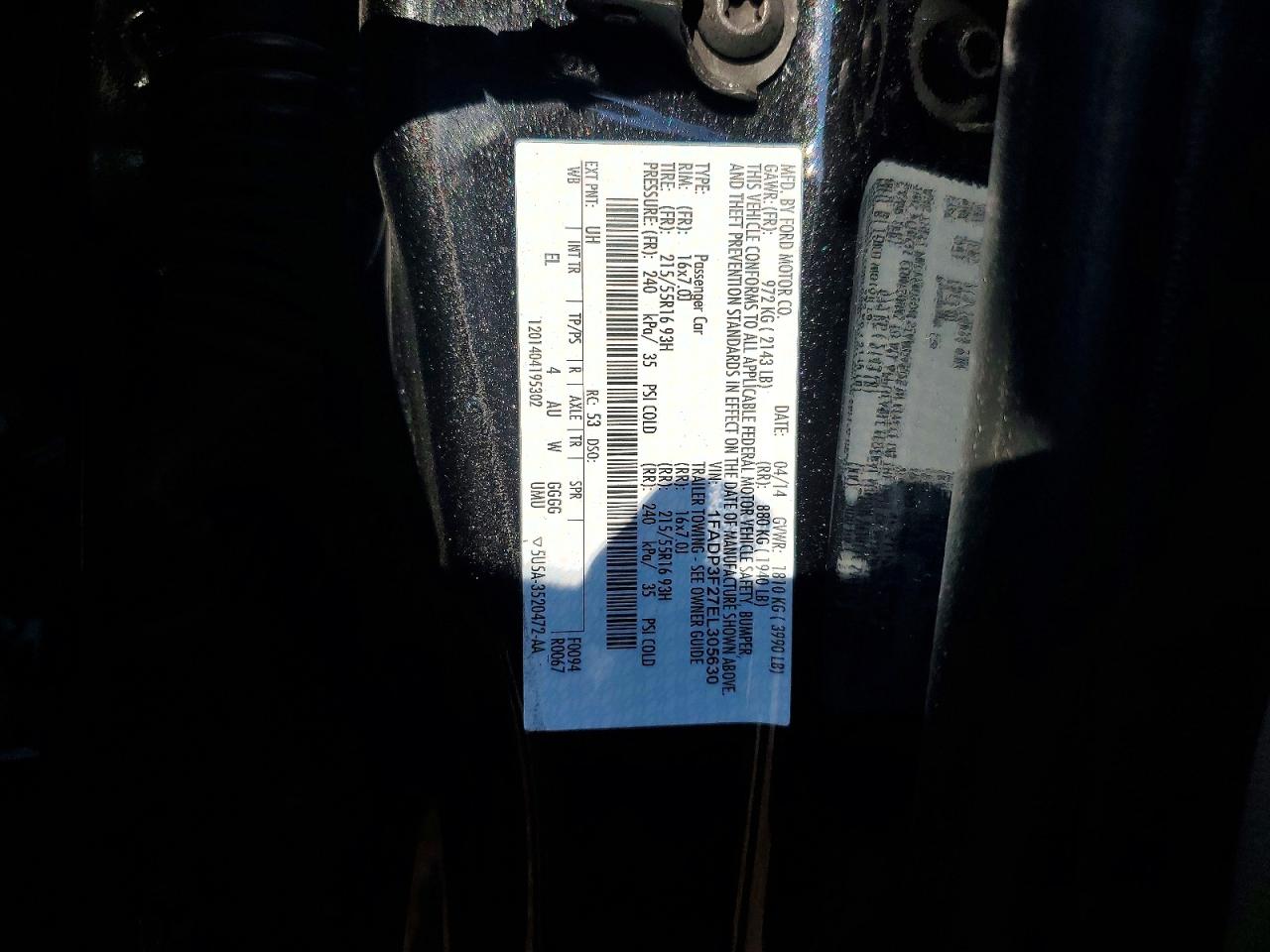 1FADP3F27EL305630 · 2014 FORD FOCUS · 12/12