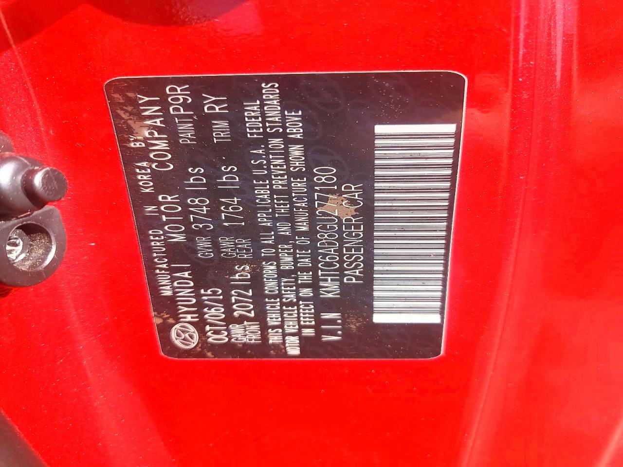 KMHTC6AD8GU277180 · 2016 HYUNDAI VELOSTER · 12/12