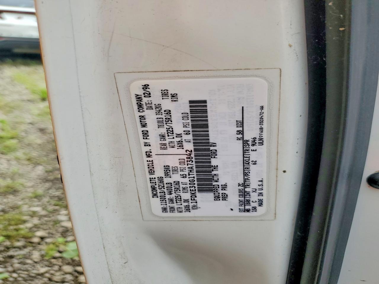 1FDKE30G1THA73842 · 1996 FORD ECONOLINE · 10/10