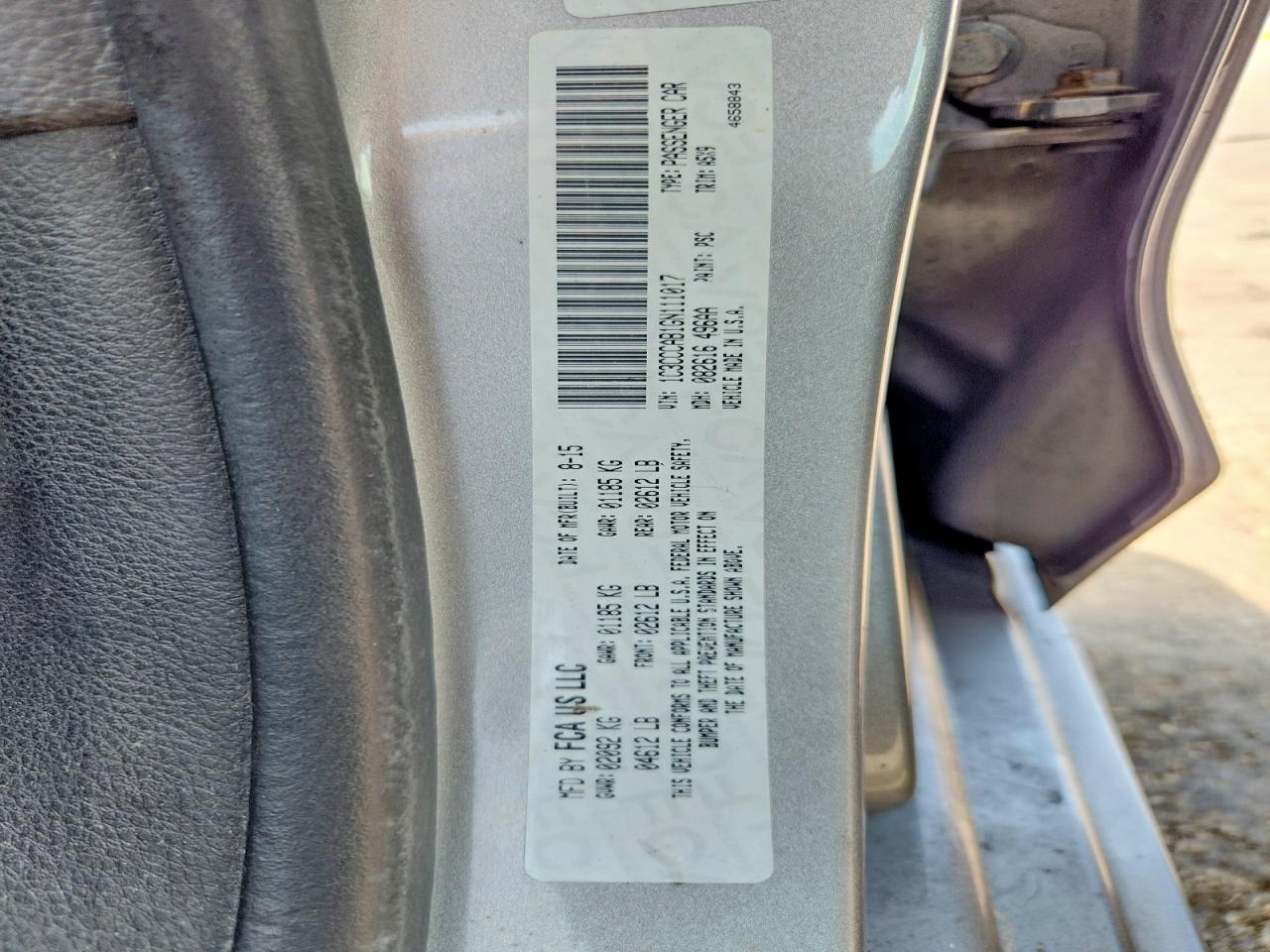 1C3CCCAB1GN111017 · 2016 CHRYSLER 200 · 12/12