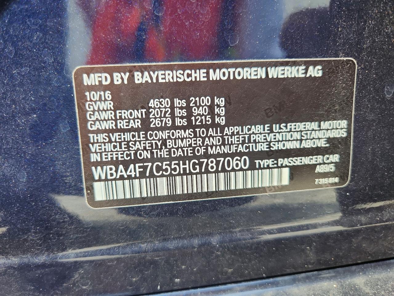 WBA4F7C55HG787060 · 2017 BMW 430I · 12/12