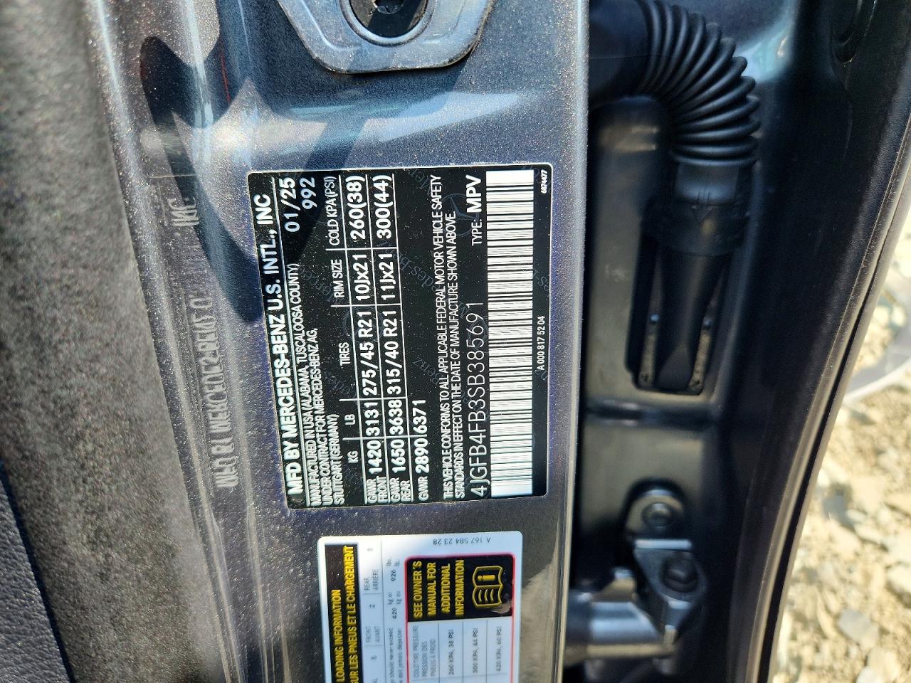4JGFB4FB3SB385691 · 2025 MERCEDES-BENZ GLE · 12/12