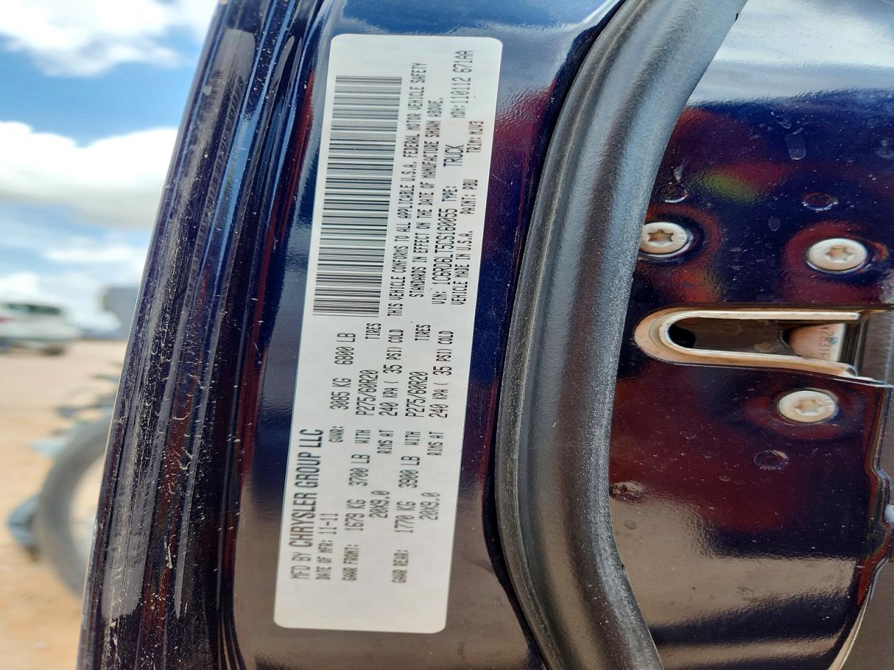 1C6RD6LT5CS160055 · 2012 DODGE RAM 1500 · 12/12