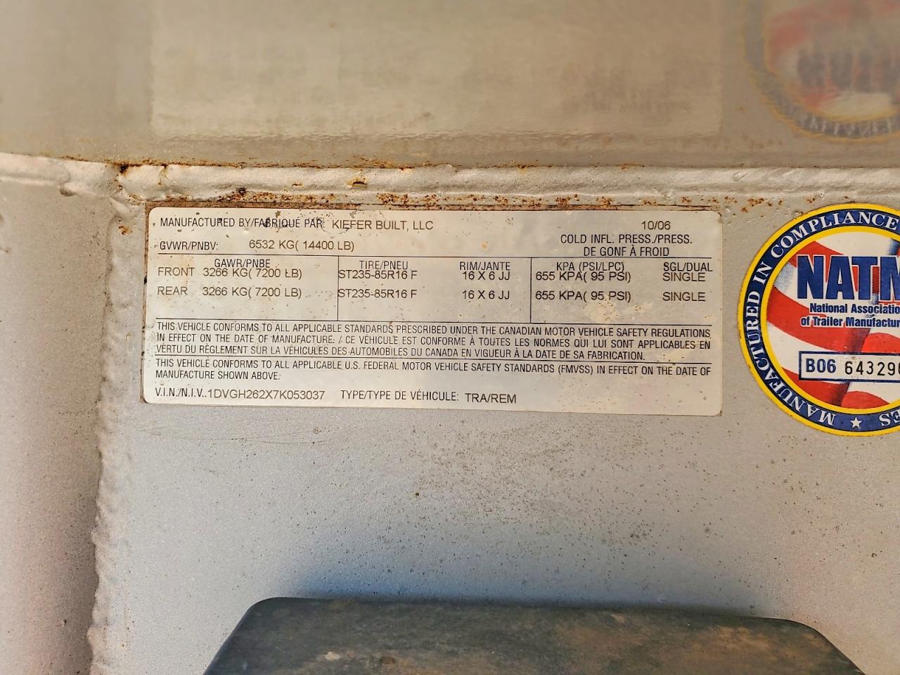 1DVGH262X7K053037 · 2007 KIEFER BUILT INC. UNKNOWN · 8/10