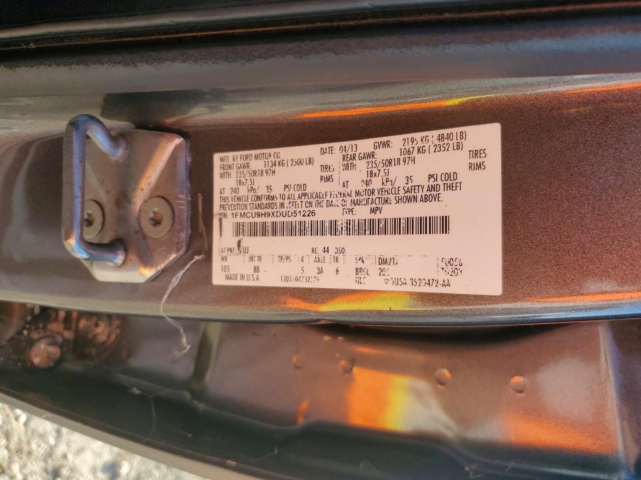 1FMCU9H9XDUD51226 · 2013 FORD ESCAPE · 12/12