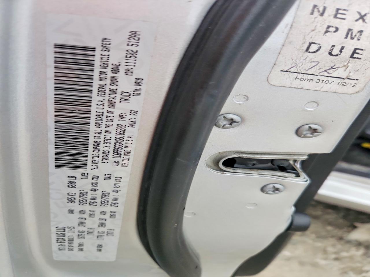 1C6RR6GGXGS189202 · 2016 RAM 1500 · 12/12