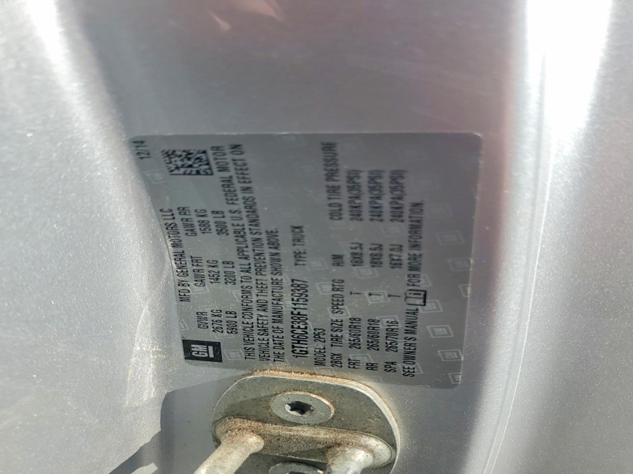 1GTH6CE38F1159387 · 2015 GMC CANYON · 12/12