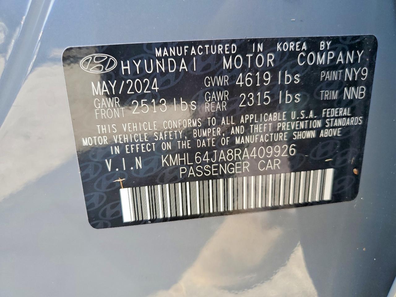 KMHL64JA8RA409926 · 2024 HYUNDAI SONATA · 12/12
