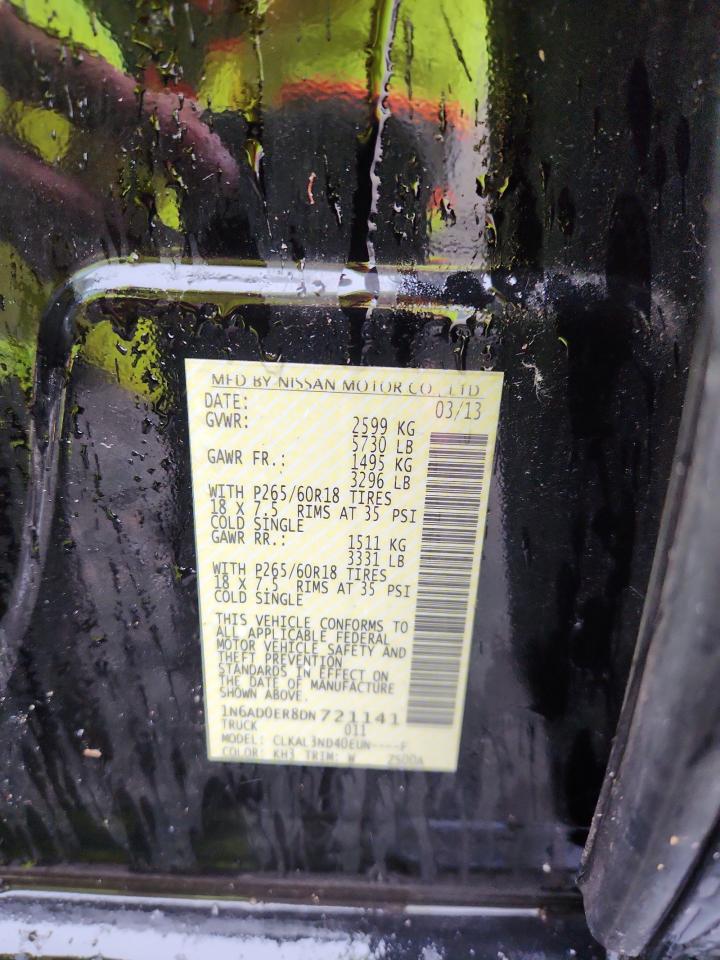 1N6AD0ER8DN721141 · 2013 NISSAN FRONTIER · 12/12
