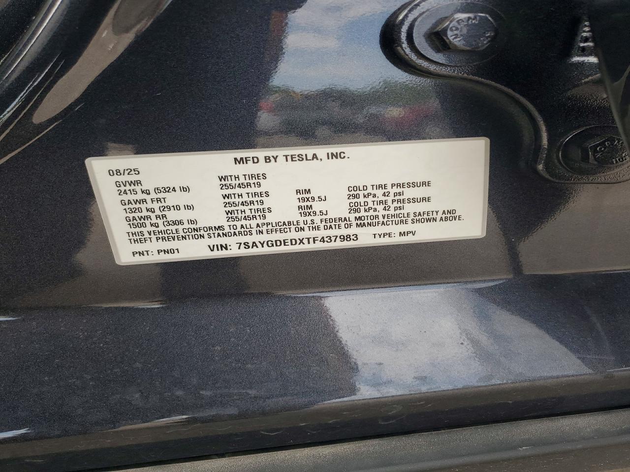 7SAYGDEDXTF437983 · 2026 TESLA MODEL Y · 12/12