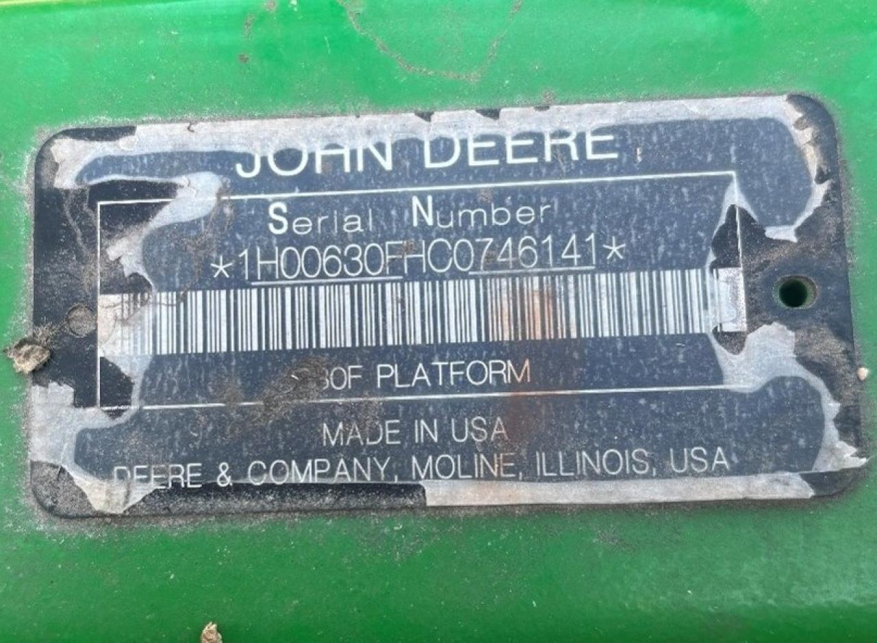 1H00630FH00746141 · 2012 JOHN DEERE 630F