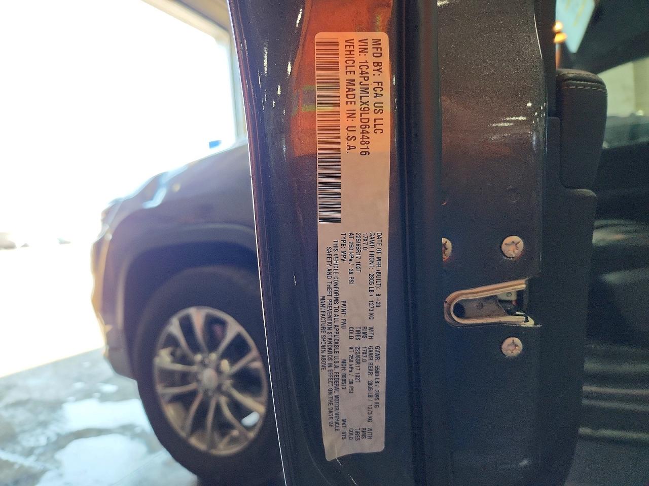 1C4PJMLX9LD644816 · 2020 JEEP CHEROKEE · 12/12
