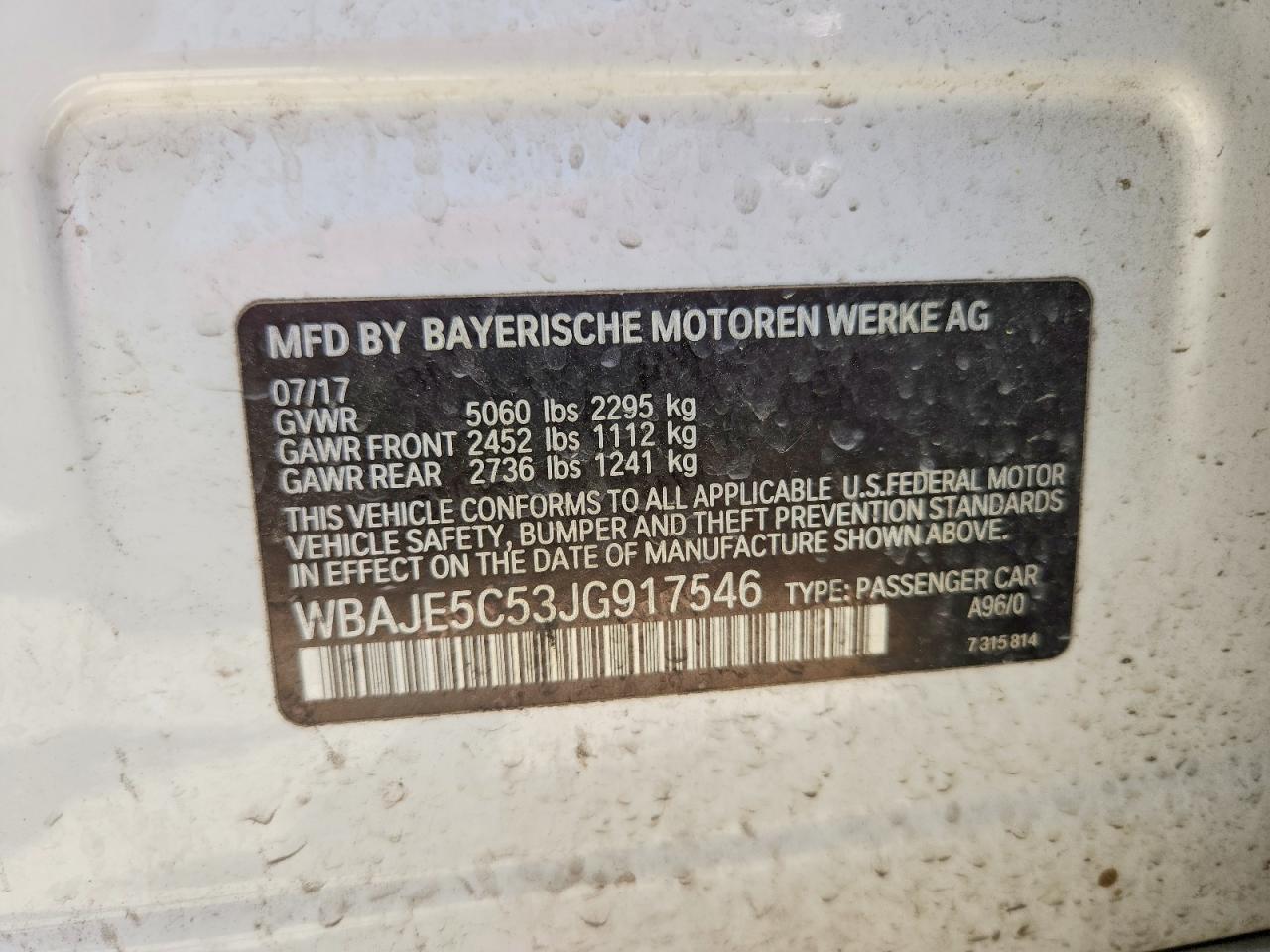 WBAJE5C53JG917546 · 2018 BMW 540 · 12/12