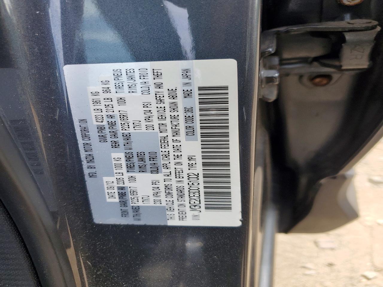 JM3KE2CE8D0151002 · 2013 MAZDA CX-5 · 12/12