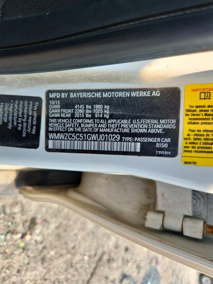 WMWZC5C51GWU01029 · 2016 MINI COOPER · 12/12