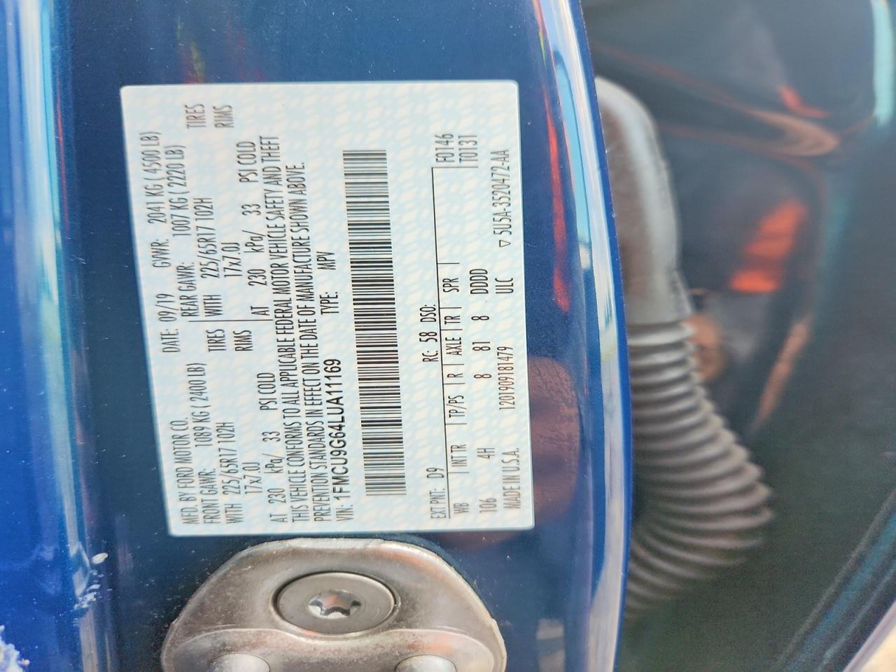 1FMCU9G64LUA11169 · 2020 FORD ESCAPE · 12/12
