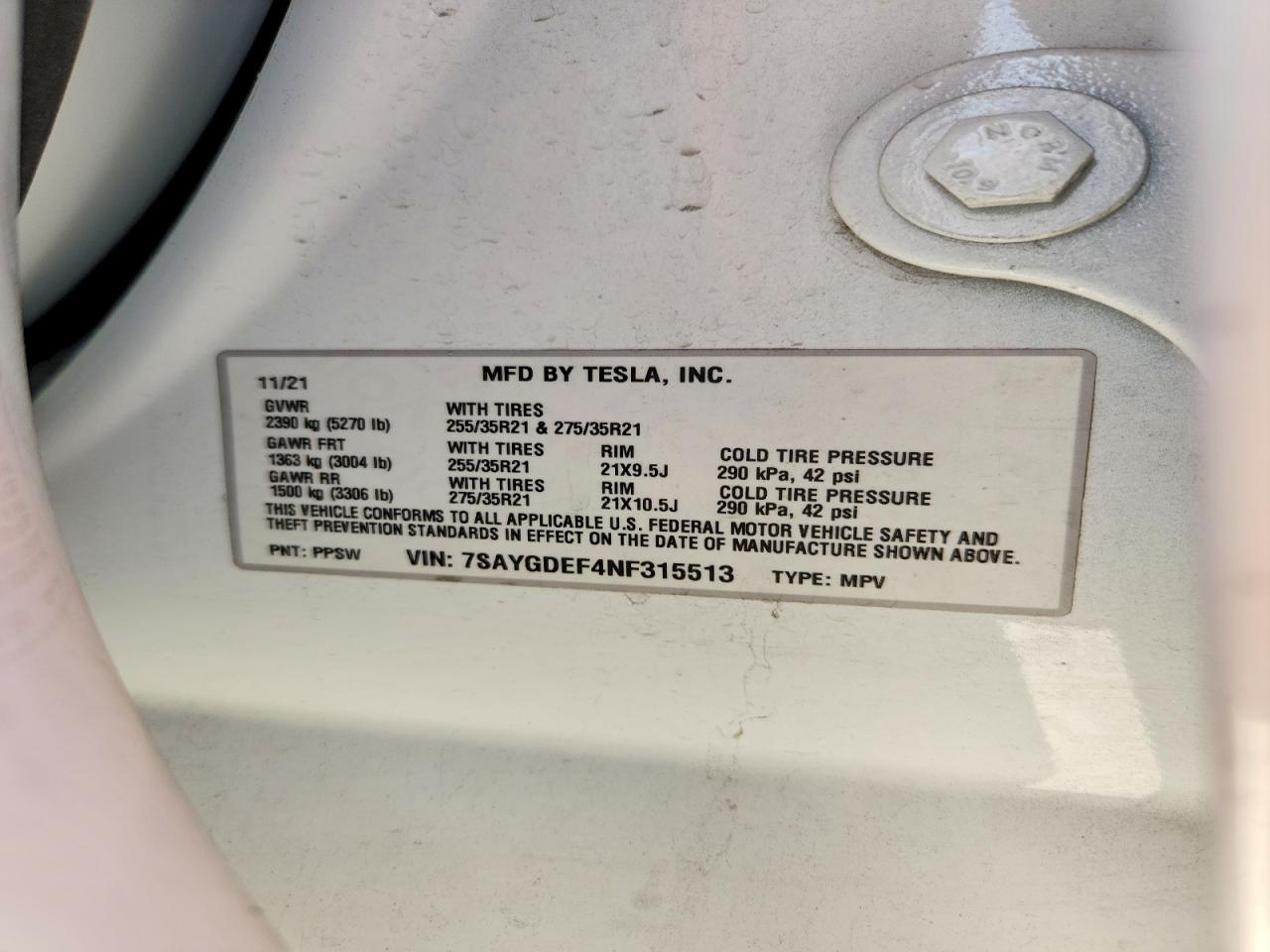7SAYGDEF4NF315513 · 2022 TESLA MODEL Y · 12/12