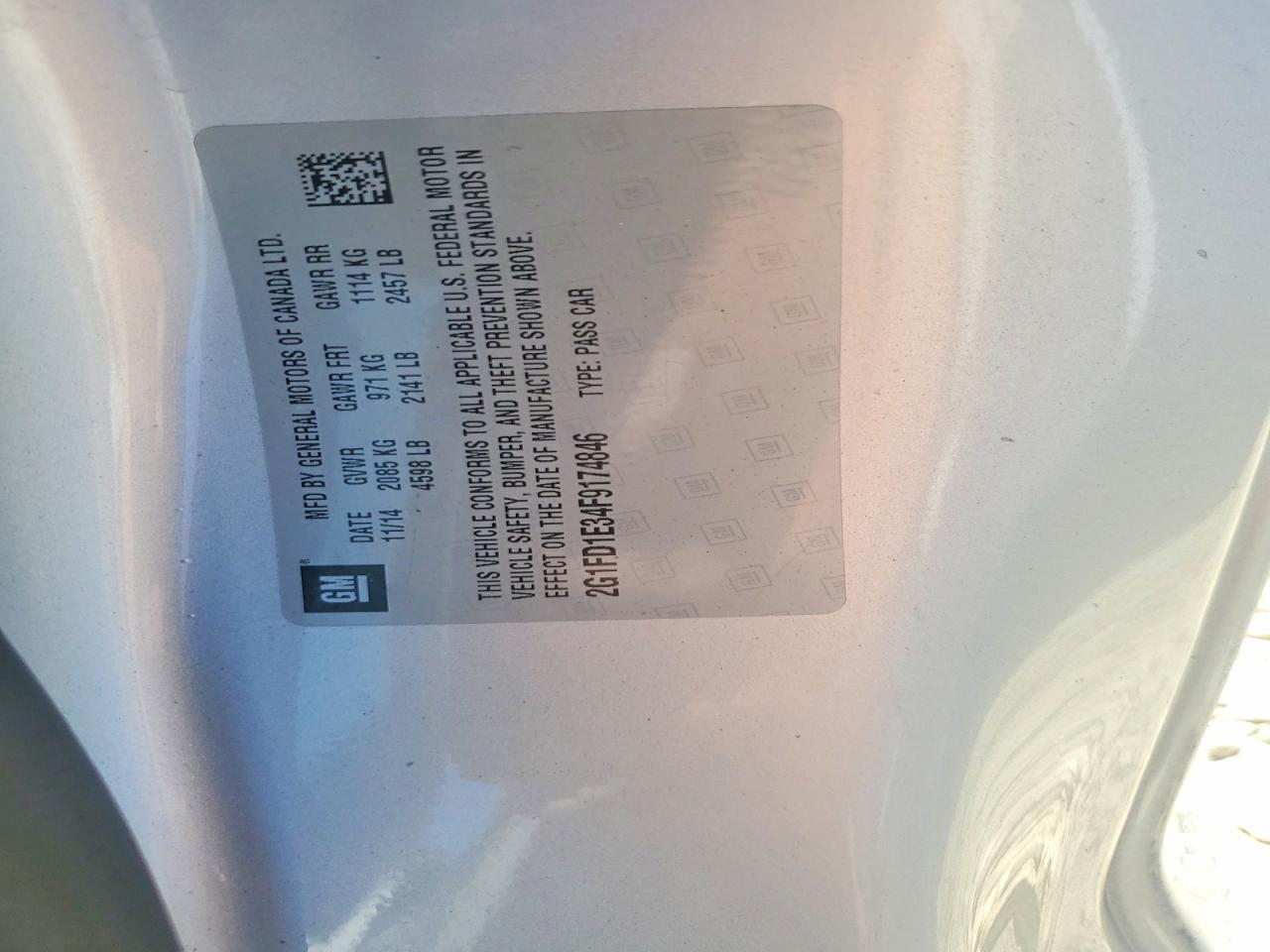 2G1FD1E34F9174846 · 2015 CHEVROLET CAMARO · 12/12