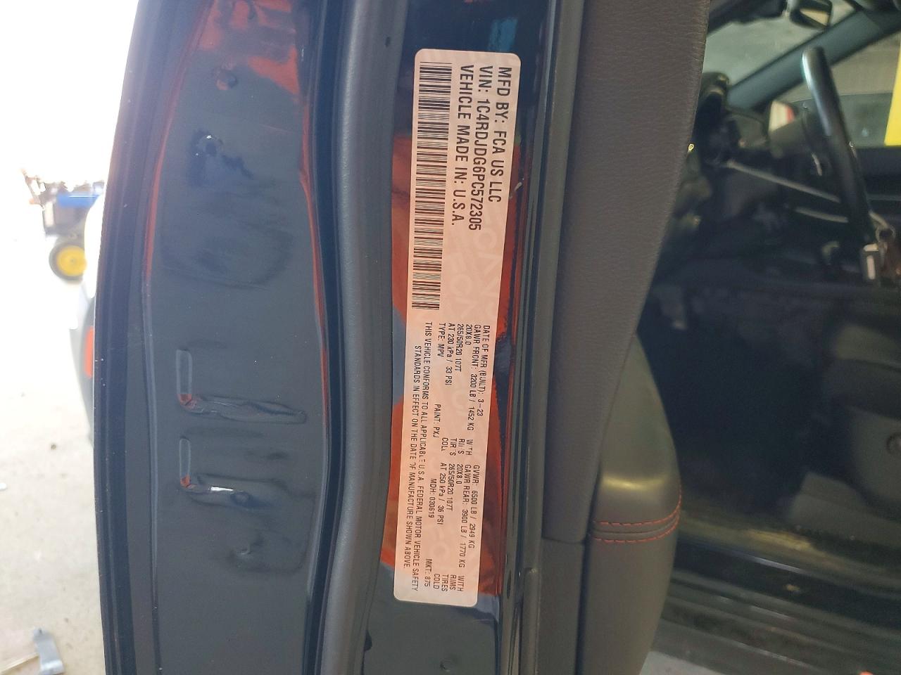 1C4RDJDG6PC572305 · 2023 DODGE DURANGO · 12/12