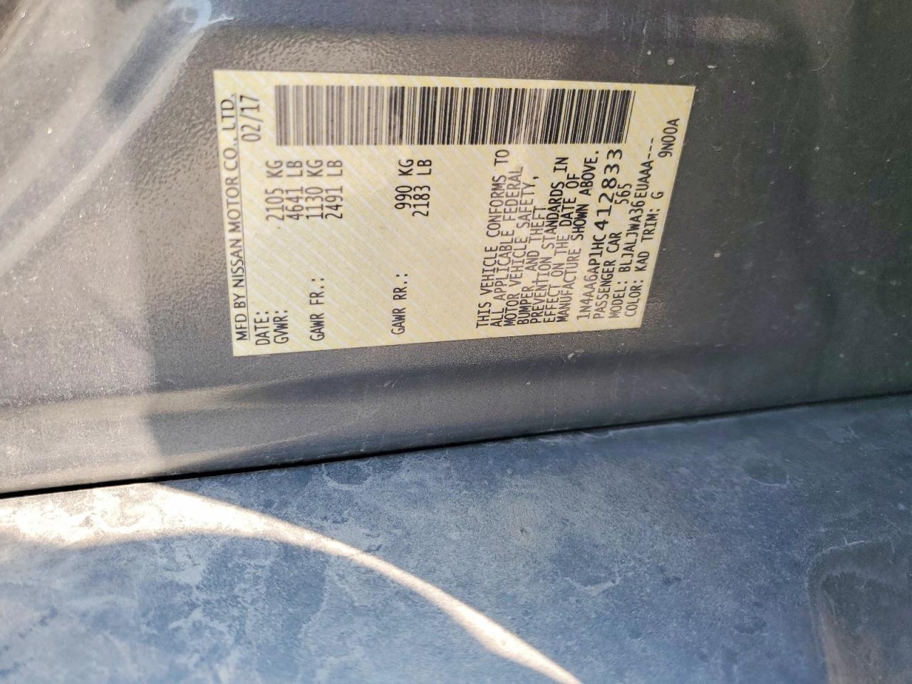 1N4AA6AP1HC412833 · 2017 NISSAN MAXIMA · 12/12