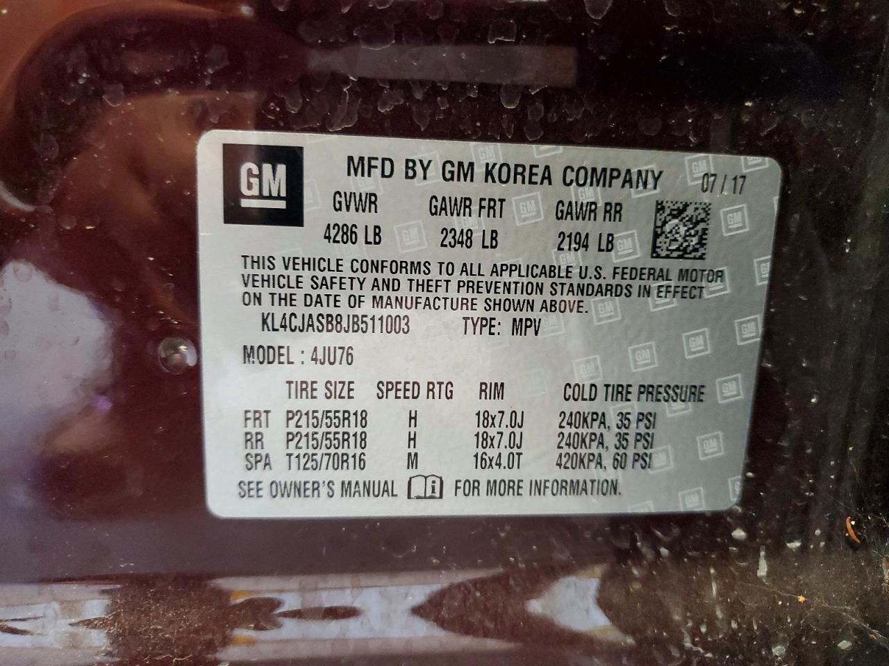 KL4CJASB8JB511003 · 2018 BUICK ENCORE · 12/12