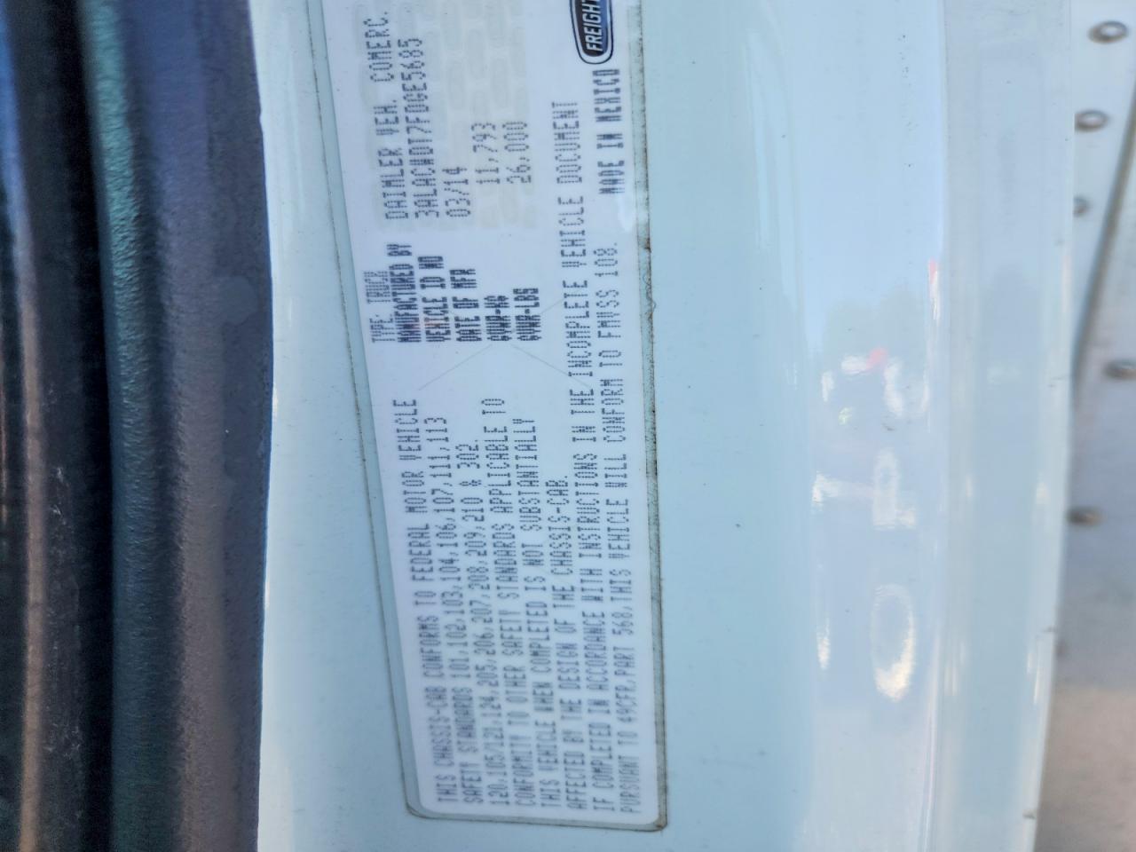 3ALACWDT7FDGE5685 · 2015 FREIGHTLINER M2 · 12/12