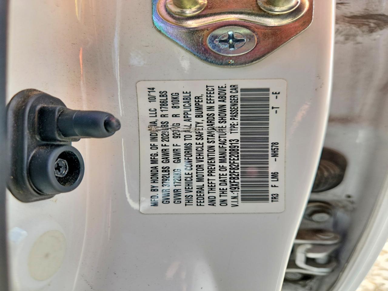 19XFB2F82FE208913 · 2015 HONDA CIVIC · 12/12