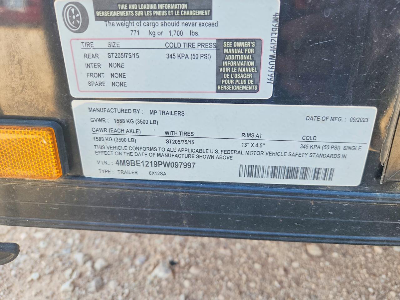 4M9BE1219PW097997 · 2023 MP UNKNOWN · 8/8