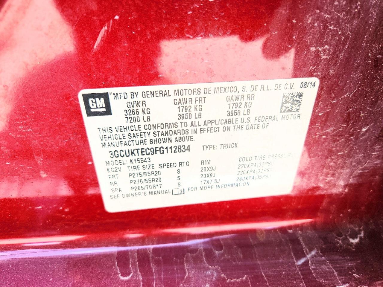 3GCUKTEC9FG112834 · 2015 CHEVROLET SILVERADO · 12/12
