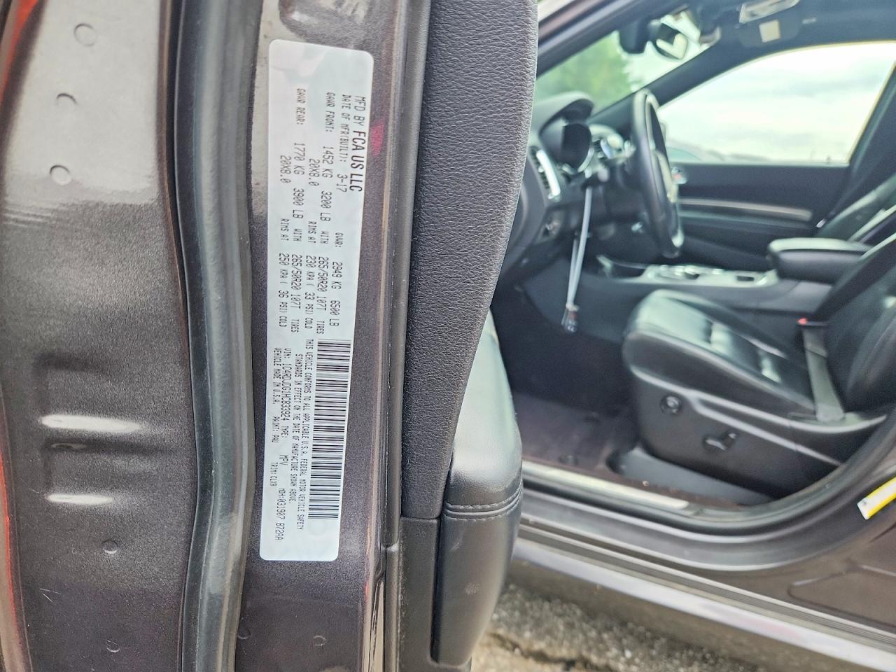 1C4RDJDG1HC833924 · 2017 DODGE DURANGO · 12/12