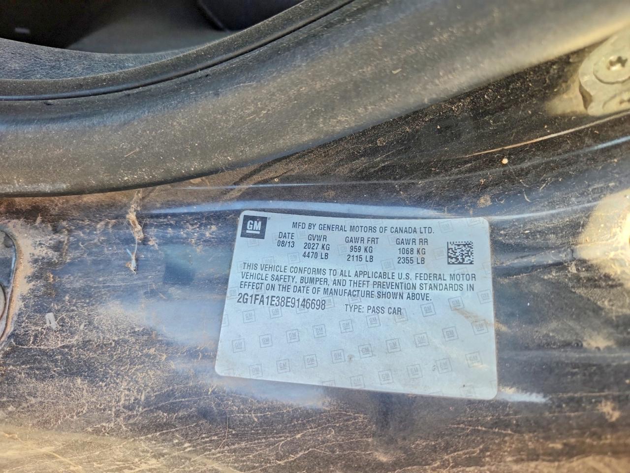 2G1FA1E38E9146698 · 2014 CHEVROLET CAMARO · 12/12