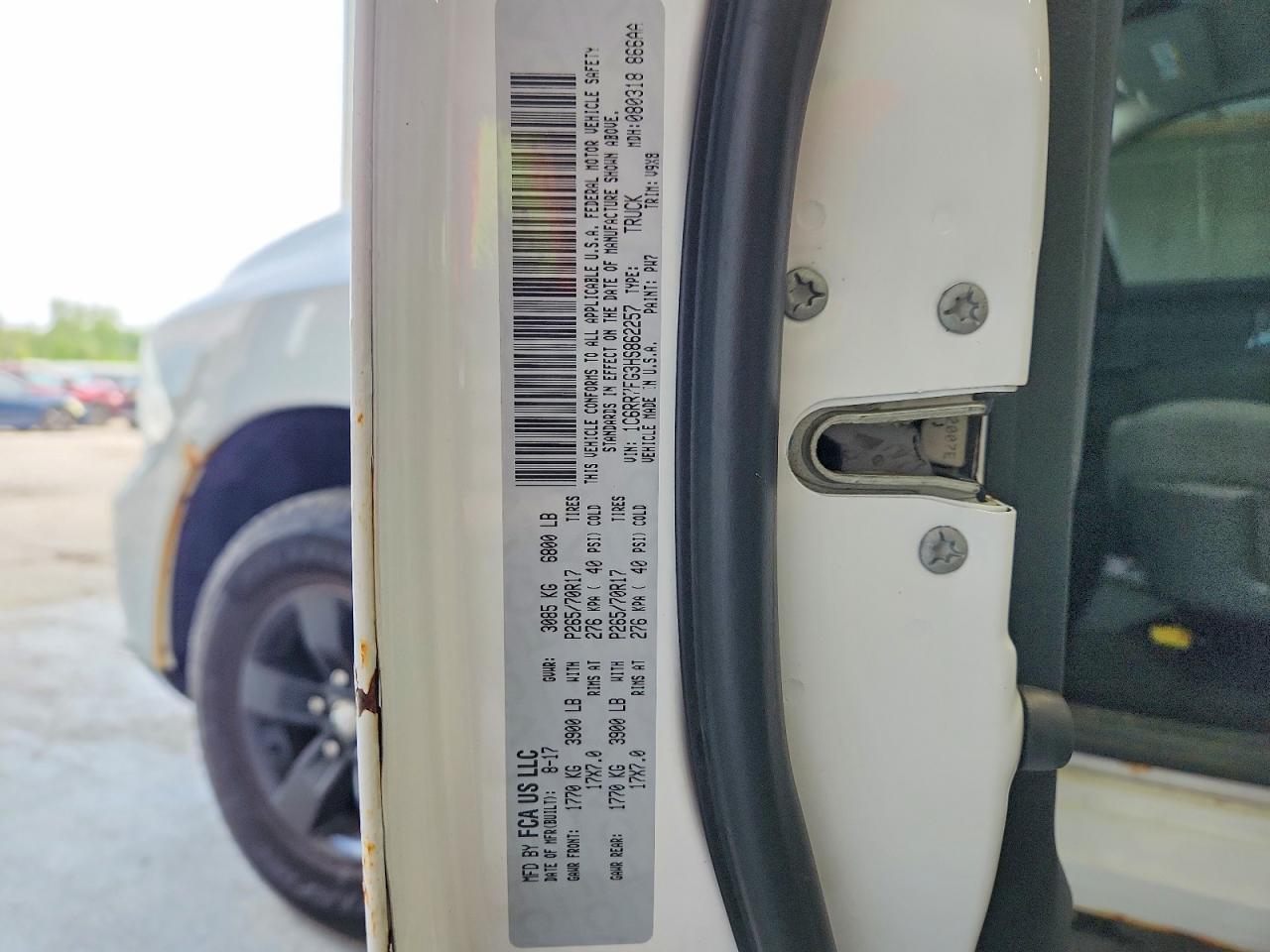 1C6RR7FG3HS862257 · 2017 RAM 1500 · 12/12