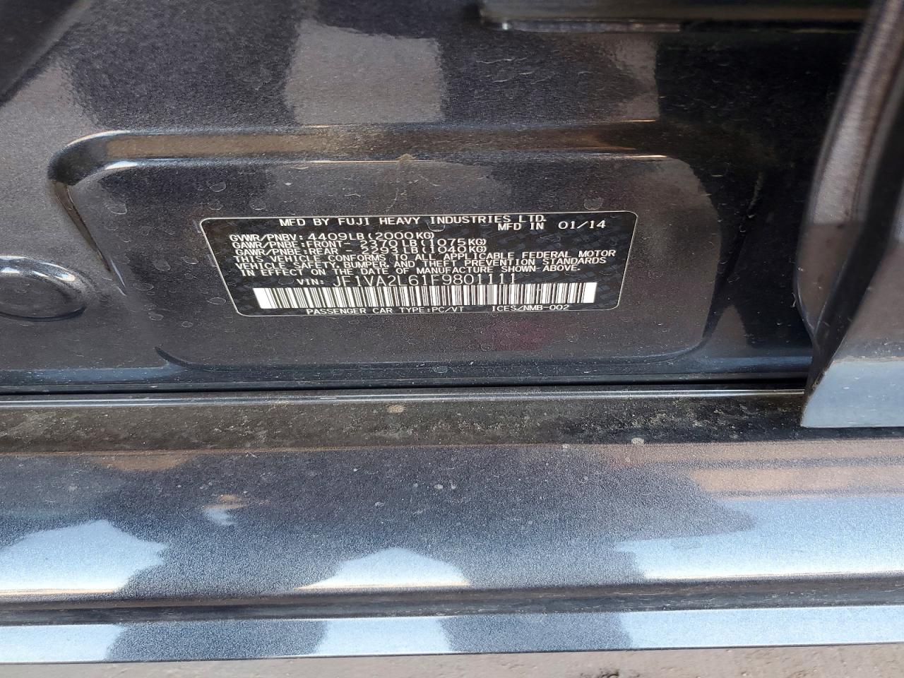 JF1VA2L61F9801111 · 2015 SUBARU WRX · 12/12