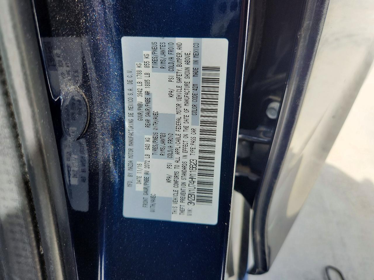 3MZBN1U74HM116623 · 2017 MAZDA 3 · 12/12